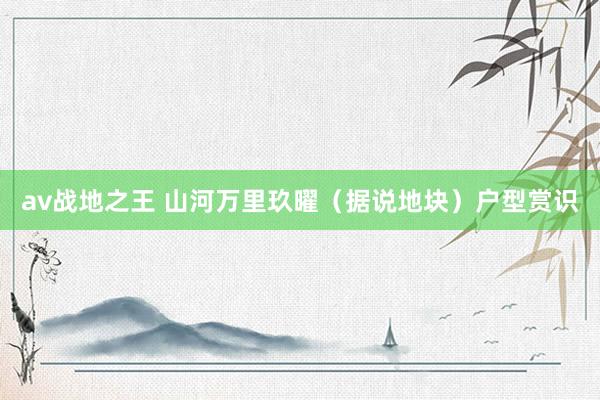 av战地之王 山河万里玖曜(据说地块)户型赏识