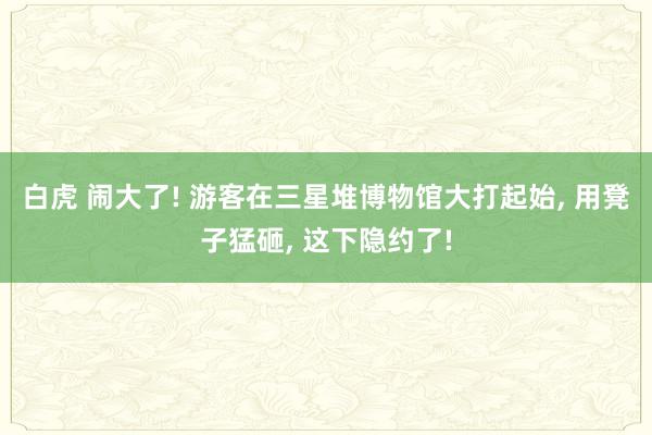 白虎 闹大了! 游客在三星堆博物馆大打起始， 用凳子猛砸， 这下隐约了!