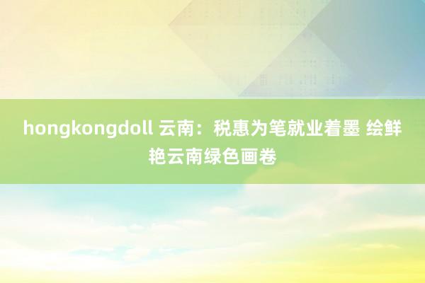 hongkongdoll 云南：税惠为笔就业着墨 绘鲜艳云南绿色画卷